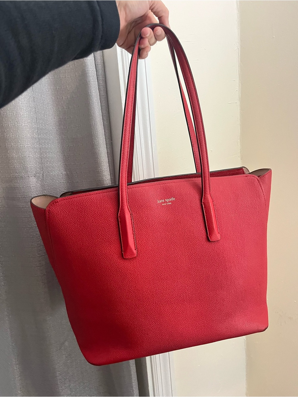 Kate Spade Red Pebbled Leather Tote
